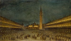 Procession nocturne sur la Piazza San Marco, vers 1755