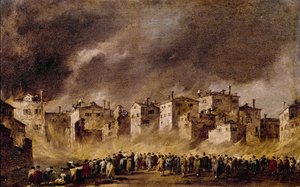 Incendie dans le dépôt de pétrole à San Marcuola, 1790