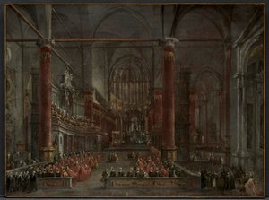 Cérémonie pontificale dans SS. Giovanni e Paolo, Venise, 1782 - Francesco Guardi