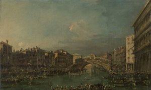 Régate sur le Grand Canal, près du pont du Rialto, Venise