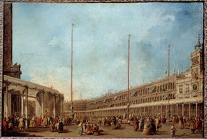 Le Doge de Venise suit la procession du Corpus Domini sur la place Saint-Marc - Francesco Guardi