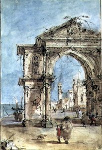Arc de triomphe sur le quai - Francesco Guardi