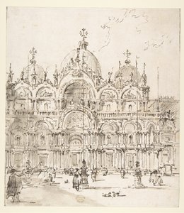 Vue de la piazza avec la basilique Saint-Marc - Francesco Guardi