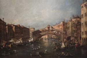 Vue du Rialto, Venise, depuis le Grand Canal - Francesco Guardi
