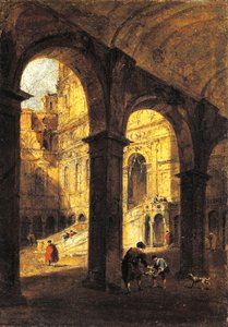 Vue de la cour du Palais Ducal et de l