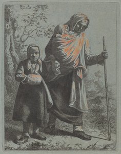 Paysanne avec bébé et petite fille