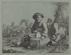 Vieil homme assis - Francesco Londonio