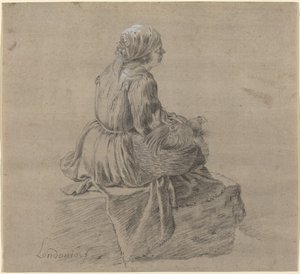 Femme paysanne assise