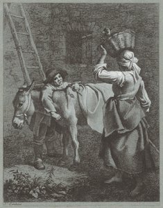 Garçon berger parlant à une fille de ferme - Francesco Londonio
