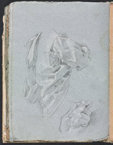 Carnet de croquis de Vérone : Étude de draperie avec main gauche page 86, 1760 - Francesco Lorenzi