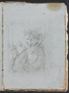 Carnet de croquis de Vérone : Figure féminine avec livre ouvert page 63, 1760