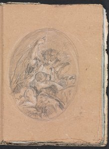 Carnet de croquis de Vérone : Figure avec enfant dans un médaillon (page 67) - Francesco Lorenzi