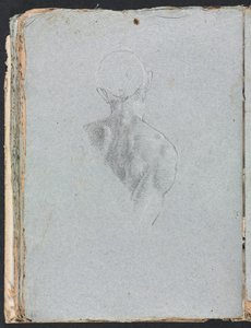 Carnet de croquis de Vérone : Nu masculin tête et épaules de dos (page 62)