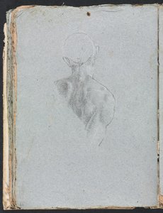 Carnet de croquis de Vérone : Nu masculin tête et épaules de dos page 62, 1760