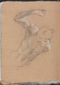 Carnet de croquis de Vérone : Nu masculin avec bras droit levé (page 32)