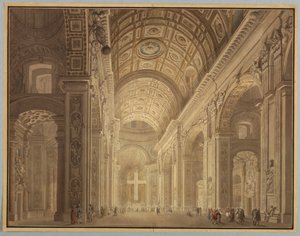Dessin, intérieur de Saint-Pierre enluminé, avant 1787