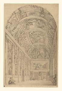 Vue de la galerie Farnèse, Rome - Francesco Panini