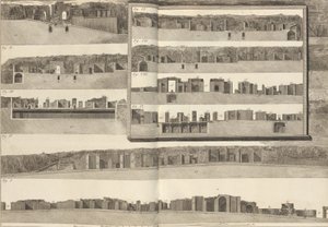Sections transversales, montrant les différents aspects des bâtiments montrés dans le plan de Pompéi..., 1804 - Francesco Piranesi
