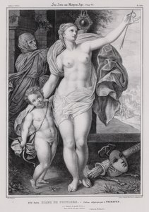 Peinture allégorique de Diane de Poitiers, maîtresse du roi Henri II de France