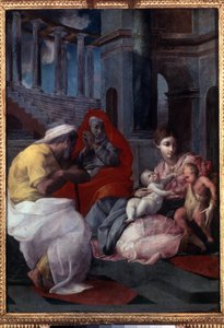La sainte Famille avec saint Jean Baptiste et sainte Élisabeth - Francesco Primaticcio