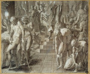 La mascarade de Persépolis. Dessin de Francesco Primaticcio dit Le Primatice (1504-1570) - Francesco Primaticcio