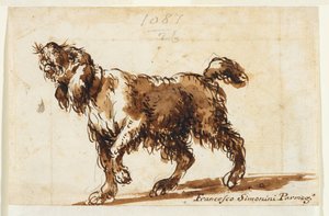 Chien hurlant (recto), vers 1700-50
