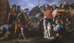 La rencontre entre le roi Ratchis des Lombards et le pape Zacharie pendant le siège de Pérouse