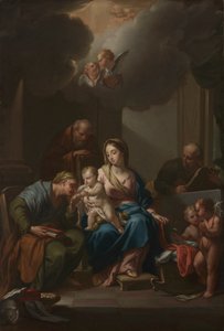 Esquisse de Présentation pour "La Sainte Famille avec les Saints Anne, Joachim et Jean-Baptiste" (pour Santa Maria in Via Lata, Rome) - Francesco Trevisani