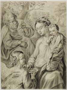 Le reste de la fuite en Égypte, connu sous le nom de Madonna della Pappa - Francesco Vanni