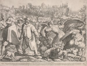 Brutto Buono lapidé par ses ennemis - Francesco Villamena