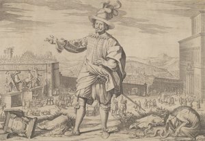 Portrait de Ioannes Altus Johann Alten, de la Garde suisse, debout près du Quirinal - Francesco Villamena