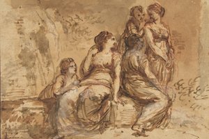 Cinq jeunes femmes dans un paysage - Francesco Zuccarelli