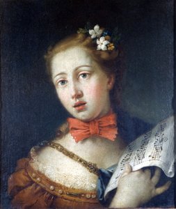 Peinture de V. Zugno représentant un chanteur vénitien, Museo di Brera, Milan.