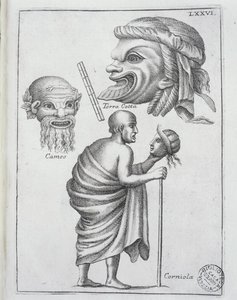 Masques utilisés pour les drames classiques dans la Rome antique ... - Francesco de Ficonori