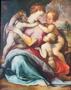 Madone et Enfant, le jeune Saint Jean et un ange