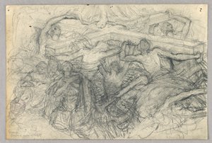 Croquis de figures portant une croix - Francis Augustus Lathrop