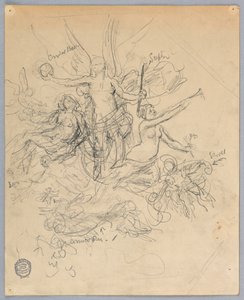 Esquisse de figure ailée, peut-être Fortuna