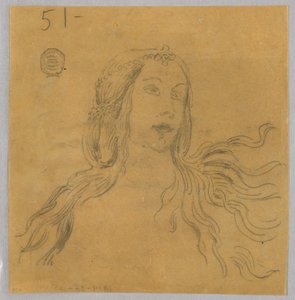 Esquisse de Tête de Femme - Francis Augustus Lathrop