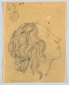 Esquisse de tête de femme de profil - Francis Augustus Lathrop