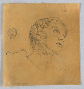Esquisse de tête de femme - Francis Augustus Lathrop