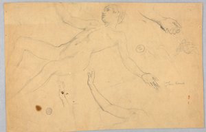 Esquisses de nu féminin et de mains