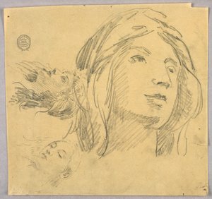 Esquisses de trois têtes - Francis Augustus Lathrop