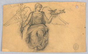 Printemps, esquisse de figure ailée - Francis Augustus Lathrop
