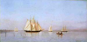 Baie de Haverstraw sur le Hudson - Francis Augustus Silva