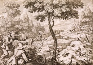 Attrape-nigaud, gravé par Wenceslaus Hollar, 1671 - Francis Barlow