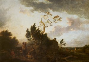 Un paysage étendu avec des gitans