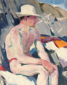 Baigneur avec un Chapeau Blanc - Francis Campbell Boileau Cadell
