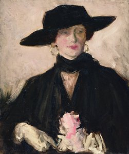 Dame avec un chapeau noir - Francis Campbell Boileau Cadell