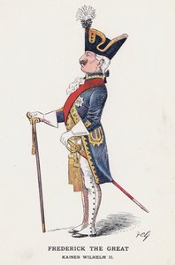 Frédéric le Grand, Kaiser Wilhelm II (lithographie en couleur)