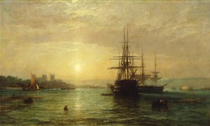 Vue de la rivière Medway au crépuscule